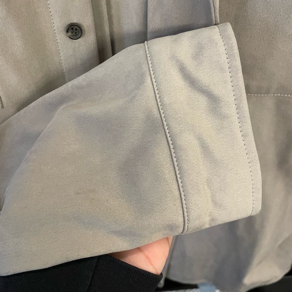 Suede Gray Button Up Super Super Soft From Zara - image 6